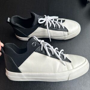 Calvin Klein Black and White Sneakers with Textured Design